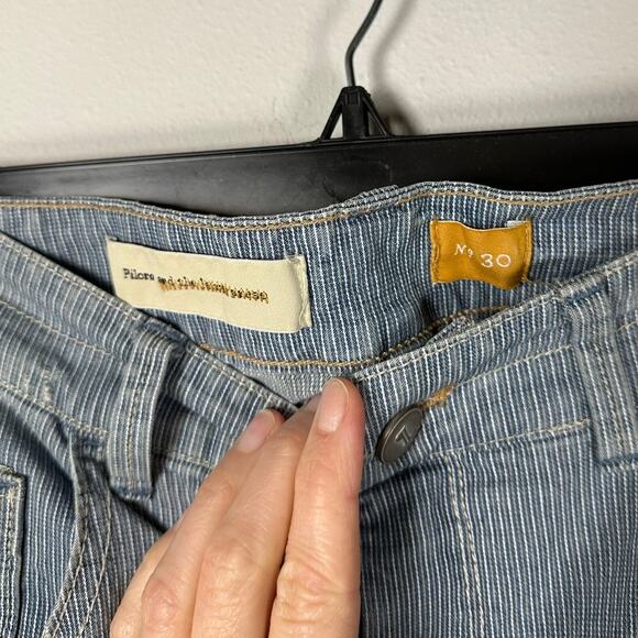 Pilcro and The Letterpress Pinstriped Distressed Cotton Skirt Women's 30 - Picture 6 of 9